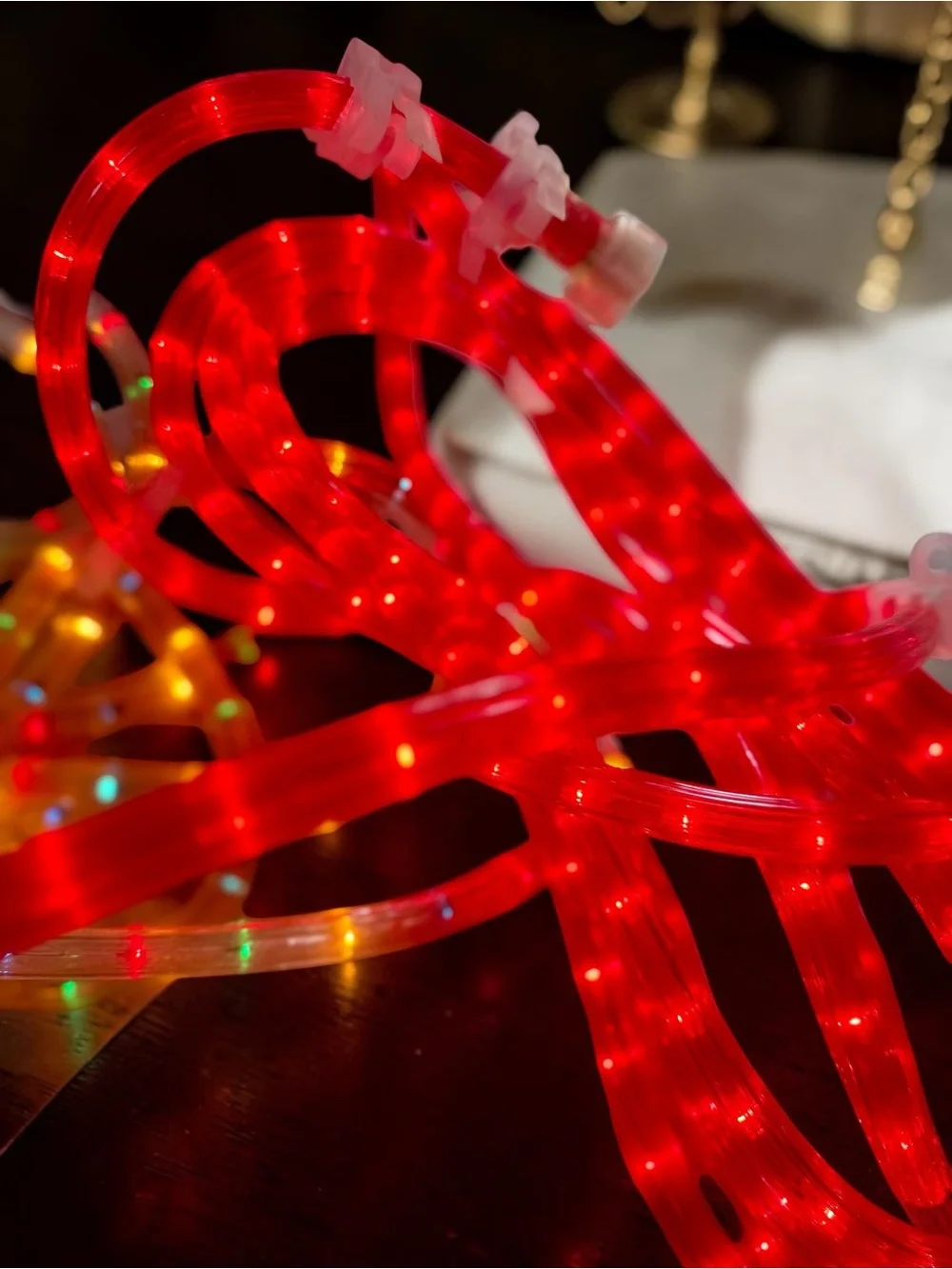 Vintage Rope Light Christmas Decorations Multicolor & Red Lighted Holiday Tubes